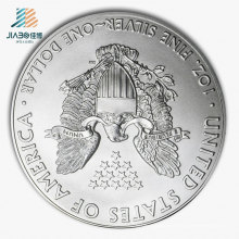 Hot Sell Emboss Logo Metal Craft Moneda promocional de recuerdo de plata